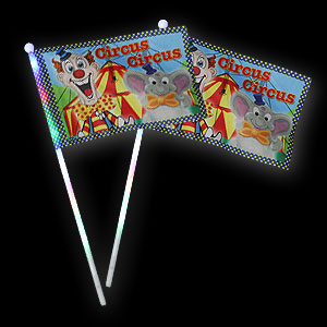 042-642 LED Fahne Circus Clown und Elefant